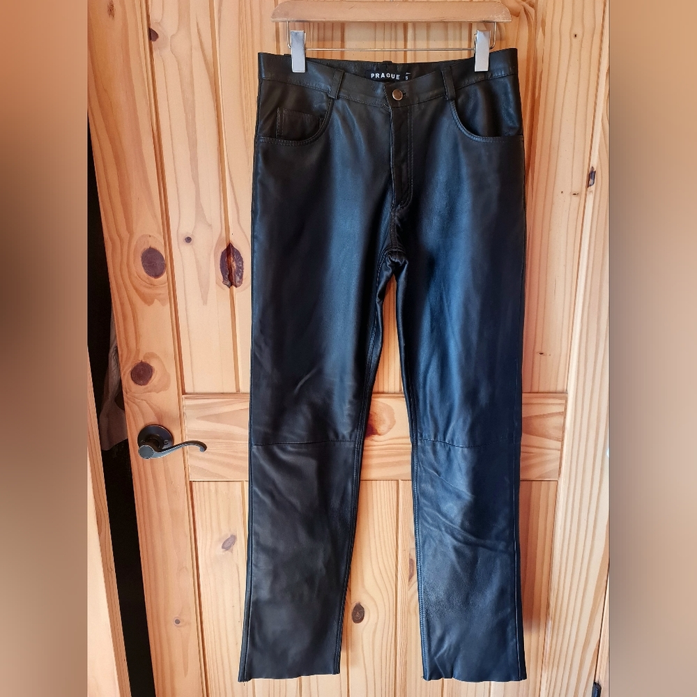 Leather Pants Black Fully Lined Prague S